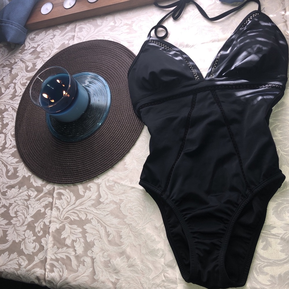 “Time and Tru” Black/ one piece swimsuit